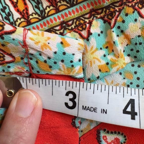 Streetwear Society High Waist Elastic Pull On Boho Red Yellow Shorts women's S - Picture 6 of 7